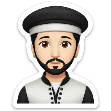 AJ McLean brown eyes, black hair, white outfit sticker