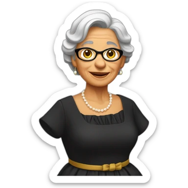 Mujer vieja vestido negro sticker