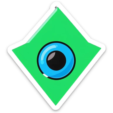 A sparkle with a blue core and green glows sticker