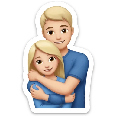  un homme serre sa sœur dans ses bras sticker
