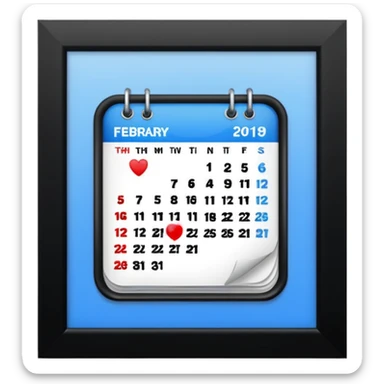 dibuja el 11 de febrero y de fondo un calendario sticker