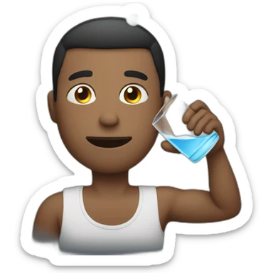 Man drink water sticker