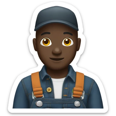 Bald black guy with carhartt overalls  sticker