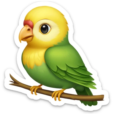 A love bird with color green and his head yellow  sticker