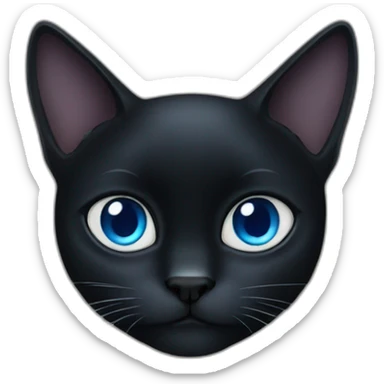 a black cat with bule eyes sticker