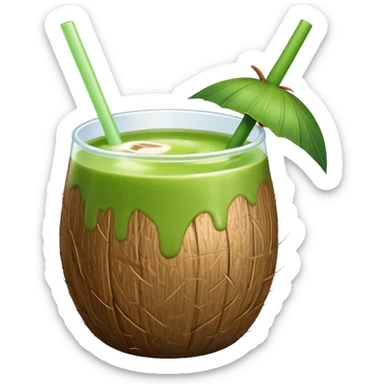 coconut matcha sticker