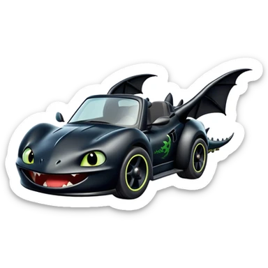 Toothless the dragon as a car  sticker