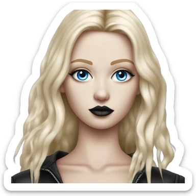hyper realistic goth blonde blue eyes victoria secret model sticker