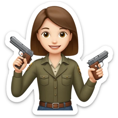 Este emoji 😂 de risa con una pistola en la mano sticker