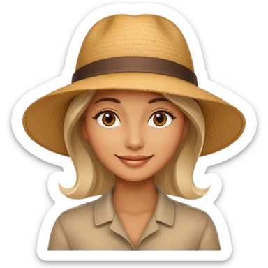 A realistic portrait of a woman wearing a stylish hat, soft shadows on her face, gentle smile, natural skin texture, cinematic lighting
 sticker