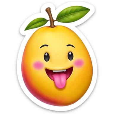 Mango sticking out tongue sticker