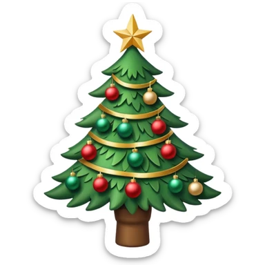 Happy Christmas tree sticker