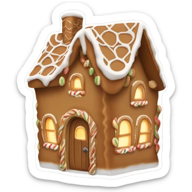 Cosy light begie gingerbread house  sticker
