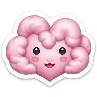pink heart cloud sticker