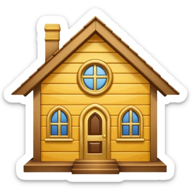 casa pequeña dorada sticker