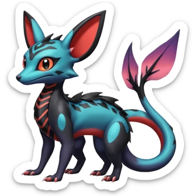Shiny Salandit-Umbreon-Genet-Noivern-Noibat-Hybrid (Full body) sticker