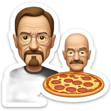 Walter White and pizza sticker
