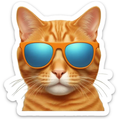 Orange cat with sunglasses sticker