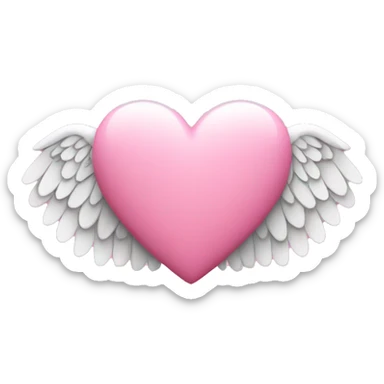 Pink heart with angel wings  sticker