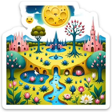 solarpunk - hieronymus bosch phantasmagoric depictions of the garden of earthly delights sticker