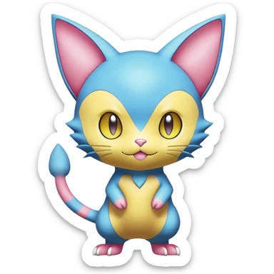 Shinx-Skitty-Delcatty-Pokémon-Fakémon-hybrid-creature (full body) sticker