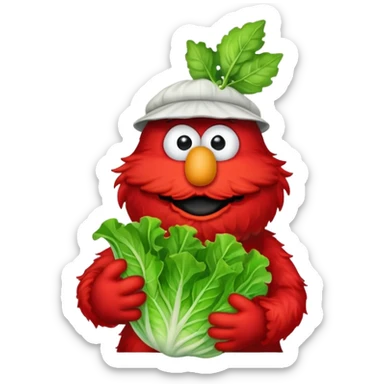 elmo with lettuce at london sticker