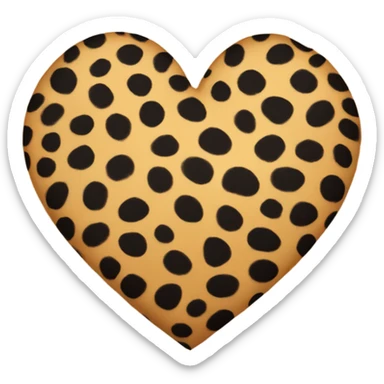Cheetah heart sticker