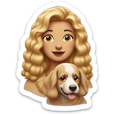 Big lady little dog sticker