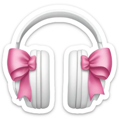 White headphones with pink bows sticker