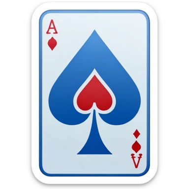 A highly minimalist, clean icon. The icon is a single playing card or tarot card, shown from the back side (face down). The card is oriented vertically (portrait). Blue color sticker