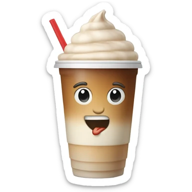 Small iced latte in a plastic cup with no lid or face  sticker