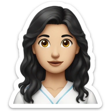 A beautiful black-haired Solvak girl who studies anatomy sticker