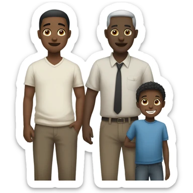 a black child with his white dad father and son sticker