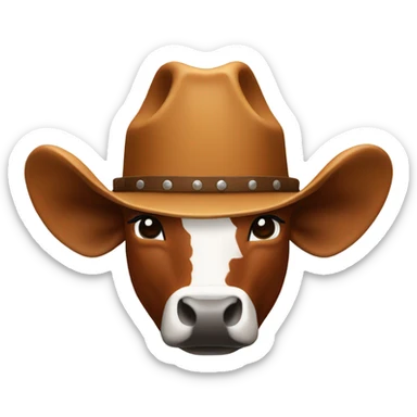 Texas Longhorn with cowboy hat sticker