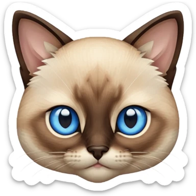 Face of Siamese Kitten in game pixelized style sticker