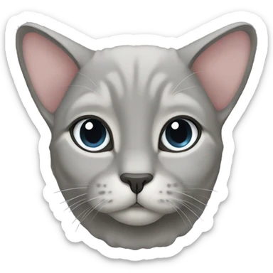grey lop-eared cat sticker