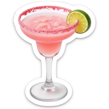 light pink margarita in a sugar-rimmed margarita glass sticker