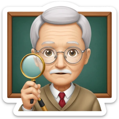 Elder + magnifier, Library Visitor. sticker