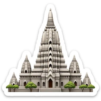 Cinematic Realistic Prambanan Temple Landmark Emoji, depicted as an ornate Hindu temple complex rendered with lifelike detail and dramatic, historical lighting. sticker