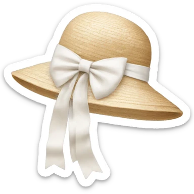 Women’s beige sun hat with white bow sticker
