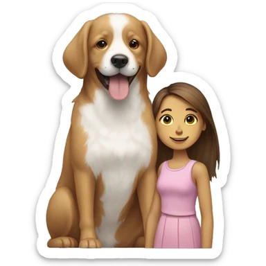 Doodle dog and girl sticker