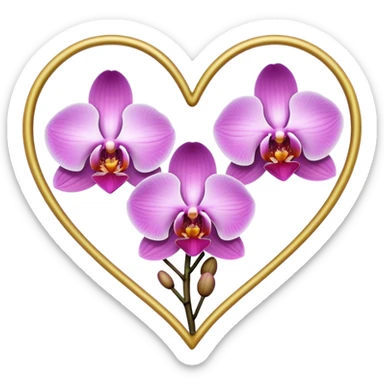 Orchid heart sticker
