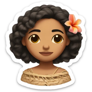 moana with closed eyes sticker