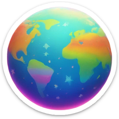Lisa Frank planet ￼ sticker