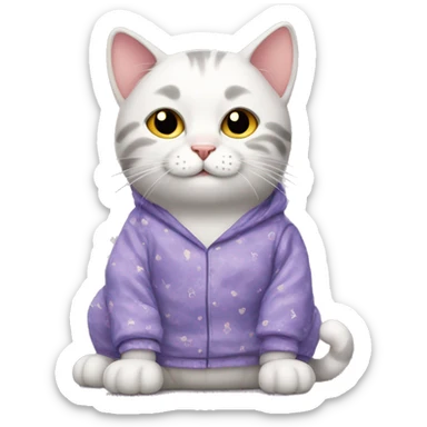 Cat with pjama sticker