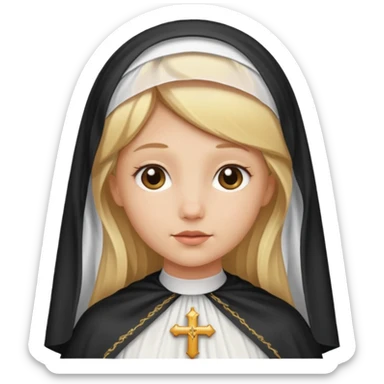 Blonde girl with Catholic veil sticker