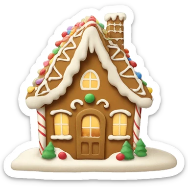 Beige gingerbread house sticker