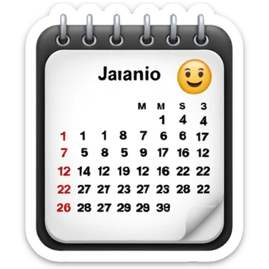 um calendário minimalista sticker