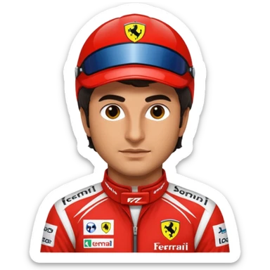 carlos sainz ferrari. make him look exactly like carlos sticker