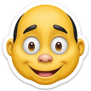 dopey face emoji, droopy eyes, goofy smile sticker